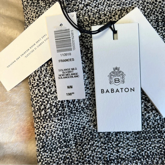 NWT! ARITZIA Babaton Frances Black White Tweed Jacket Blazer Buttons Size M - Picture 10 of 13